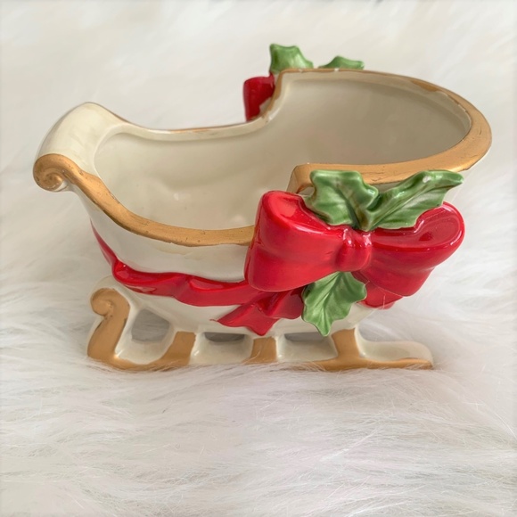 Fitz and Floyd Ceramic Sleigh - Picture 3 of 4